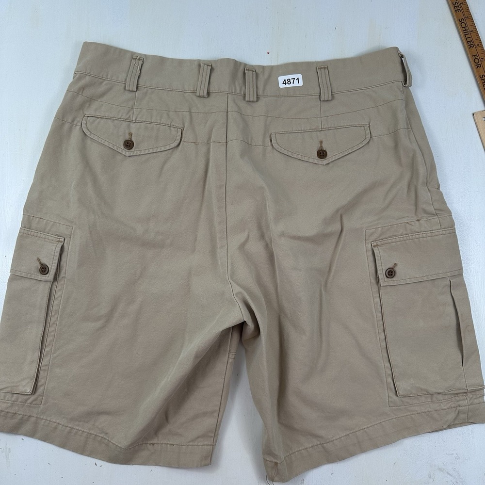 New POLO RALPH LAUREN Baggy CARGO‎ SHORTS Men's 42 X 11 Khaki Military Skate Y2K